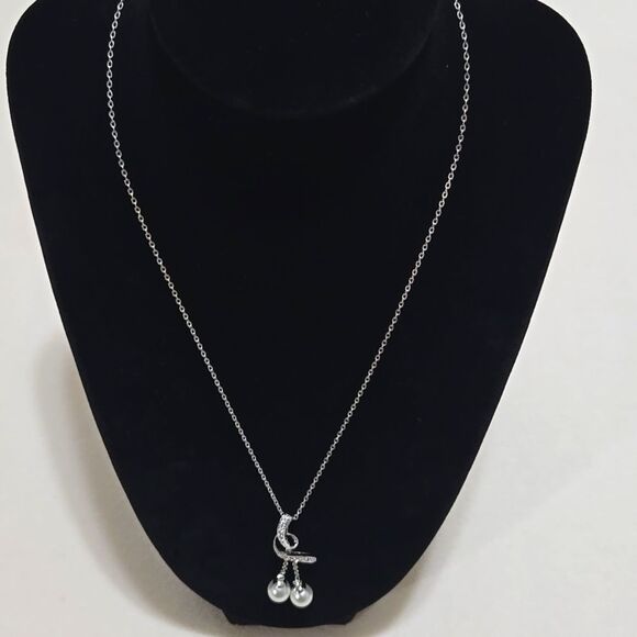 Sterling Silver Pearl Necklace - Picture 1 of 5
